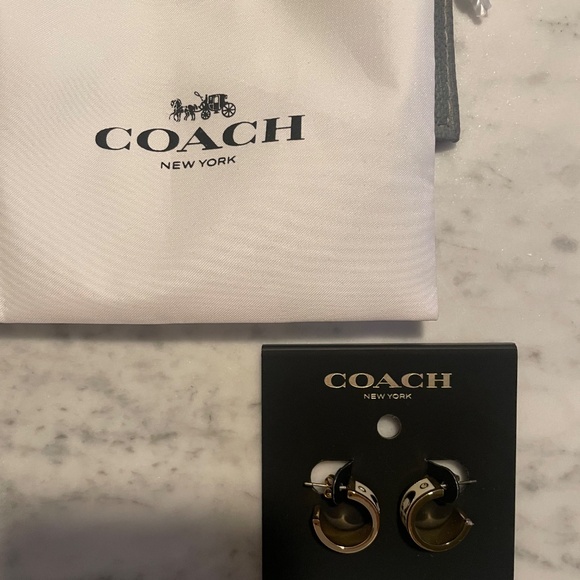 COACH Enamel Huggie Earrings - Picture 3 of 4